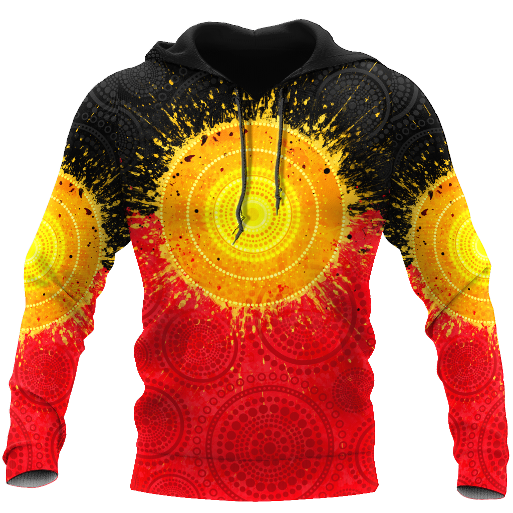 Tmarc Tee Aboriginal Flag Indigenous Sun Painting Art 3D design shirts