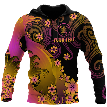 Amazing Polynesian Personalized Wave And Frangipani Unisex Hawaii Shirt