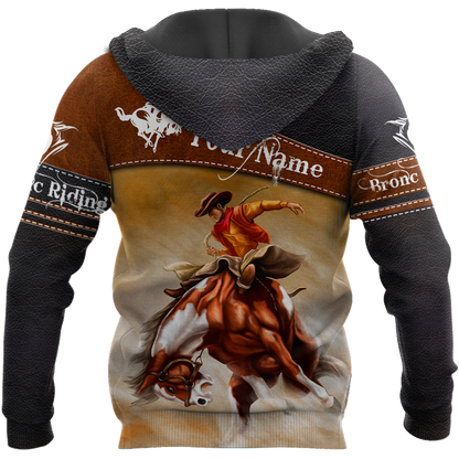 Personalized Name Rodeo 3D All Over Printed Unisex Shirts Bronc Riding