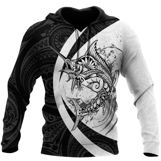 Polynesian Marlin Fishing And Maori Tattoo Unisex Shirts