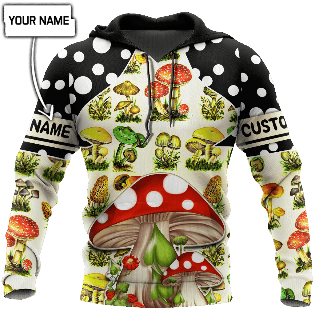 Customize Name Mushroom Hippie3D All Over Printed Unisex Shirts
