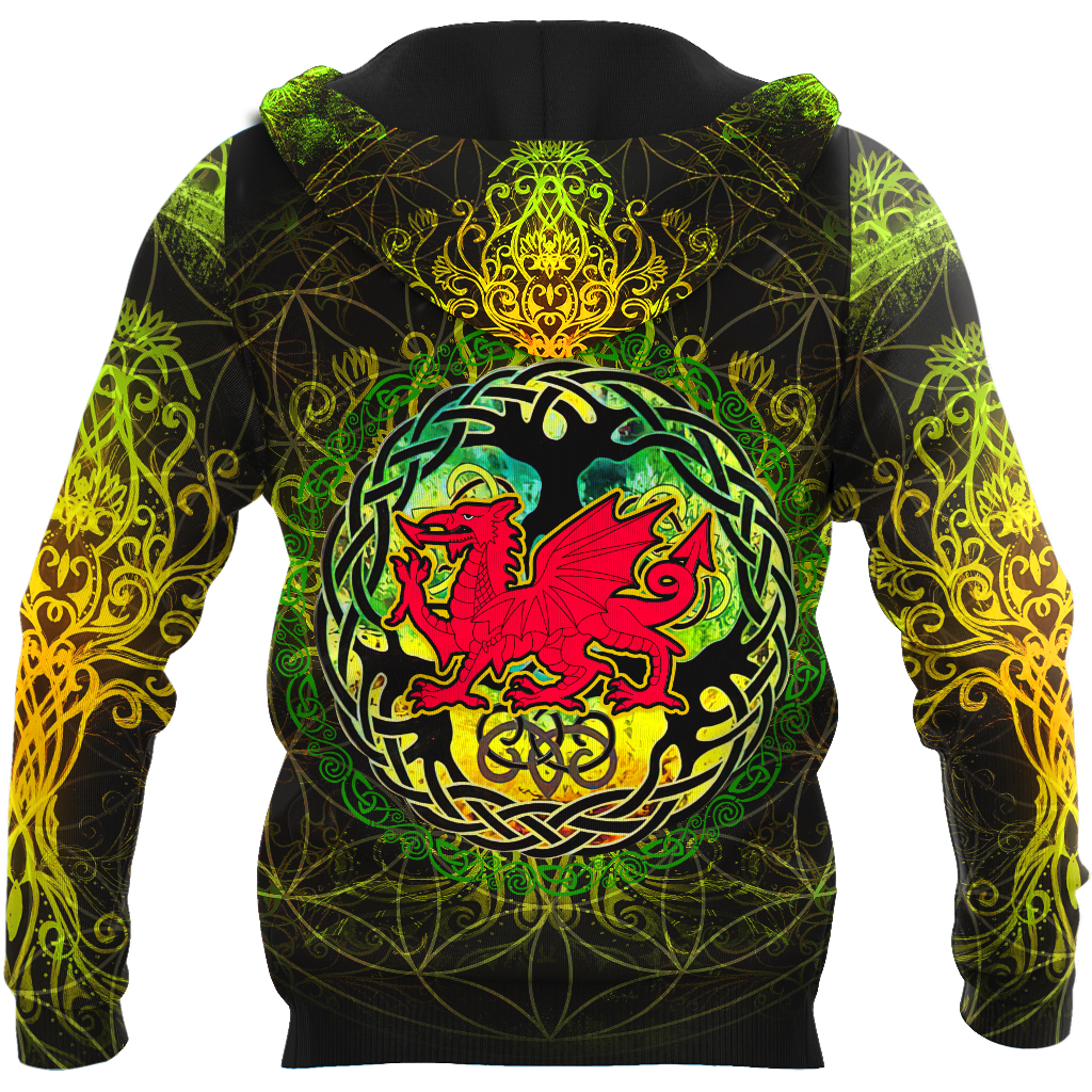 Celtic Wales Dragon Tattoo Hoodie For Men And Women