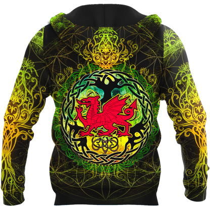Celtic Wales Dragon Tattoo Hoodie For Men And Women