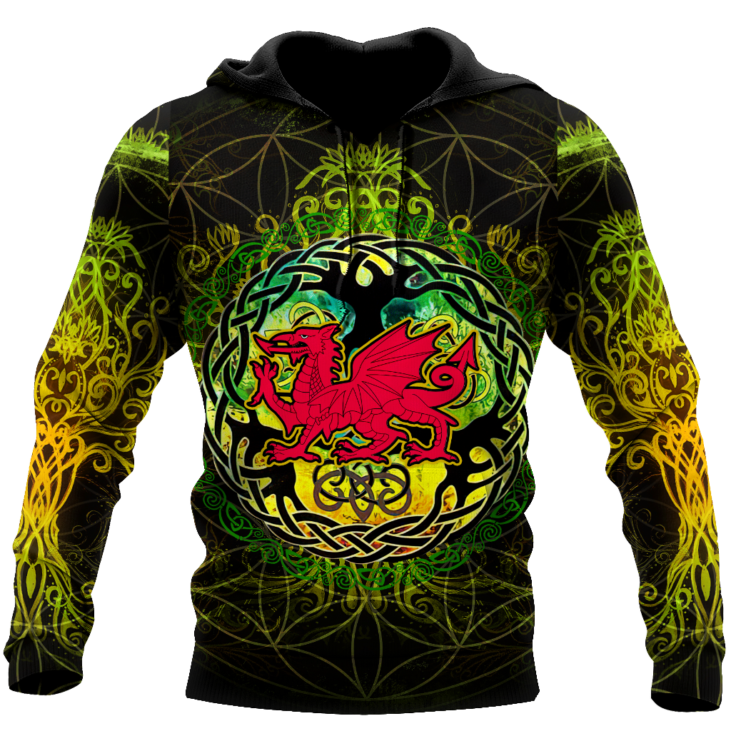 Celtic Wales Dragon Tattoo Hoodie For Men And Women