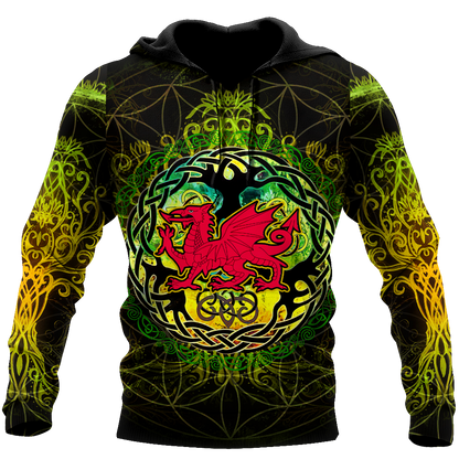Celtic Wales Dragon Tattoo Hoodie For Men And Women