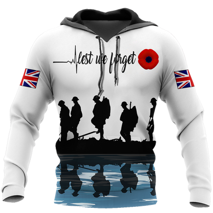 Honor the fallen UK Veteran 3D print shirts