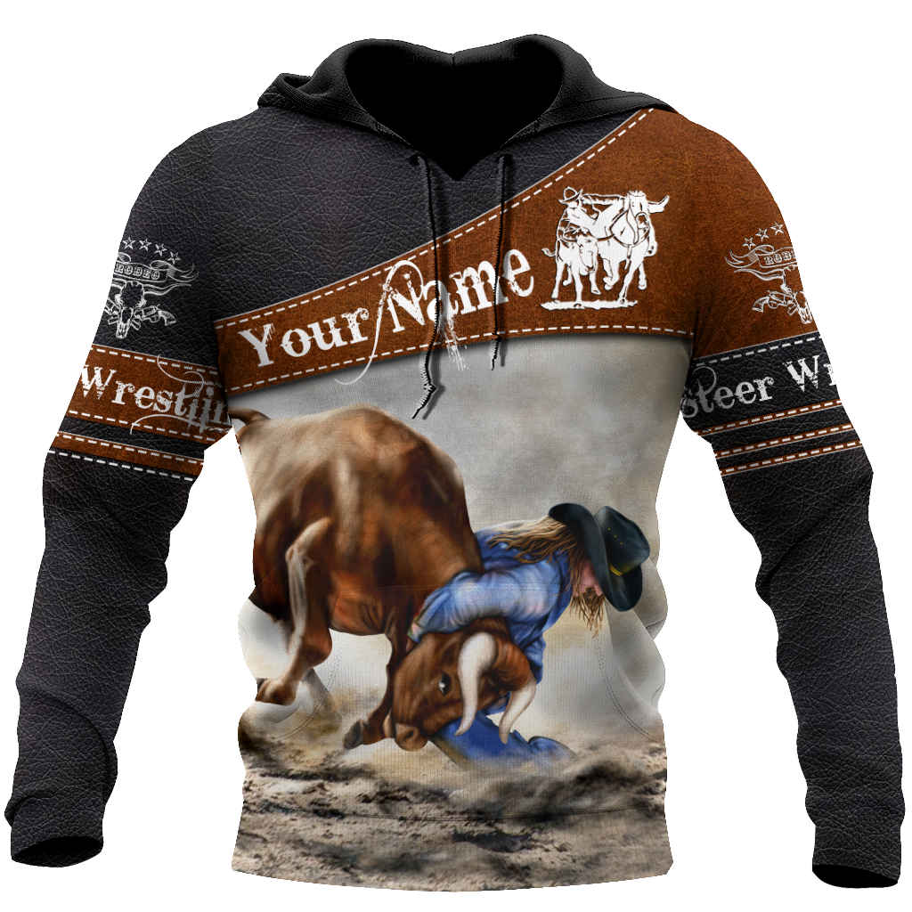 Personalized Name Bull Riding 3D All Over Printed Unisex Shirts Steer Wrestling