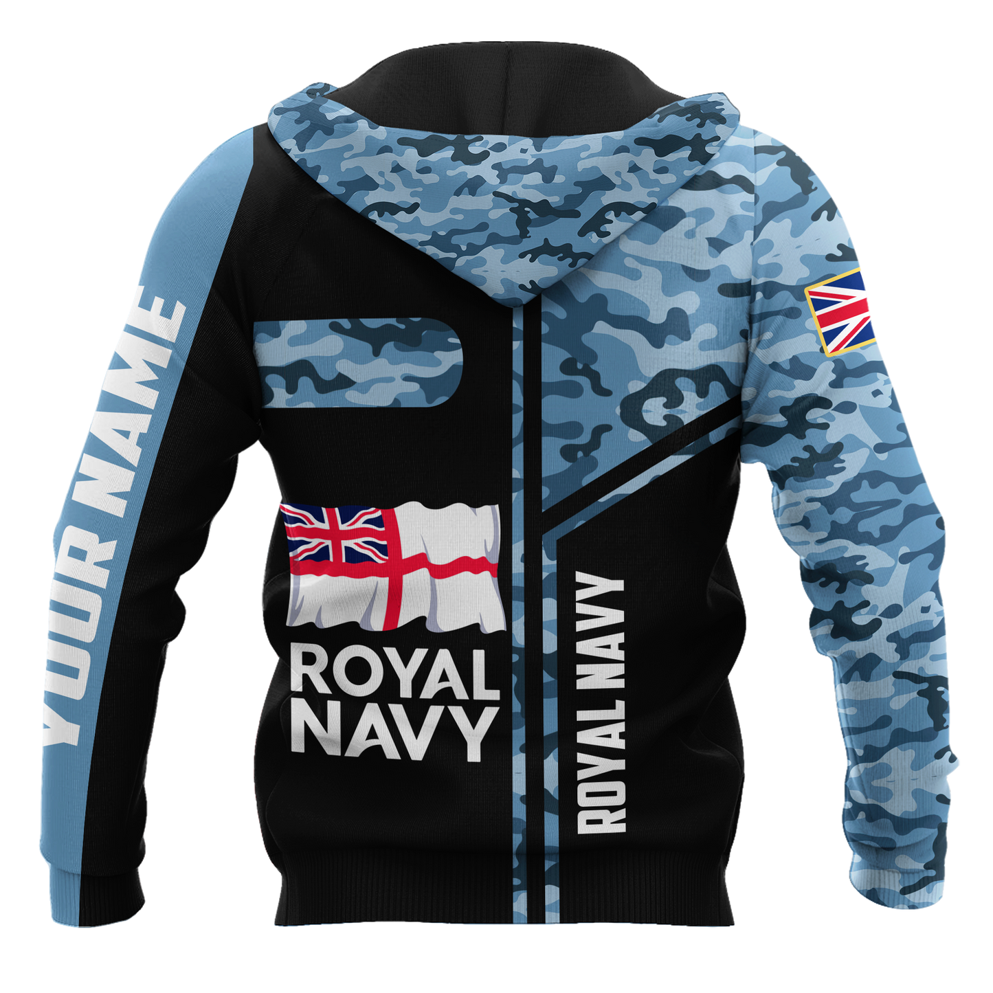 Custom name British Navy Camo 3D Design print shirts
