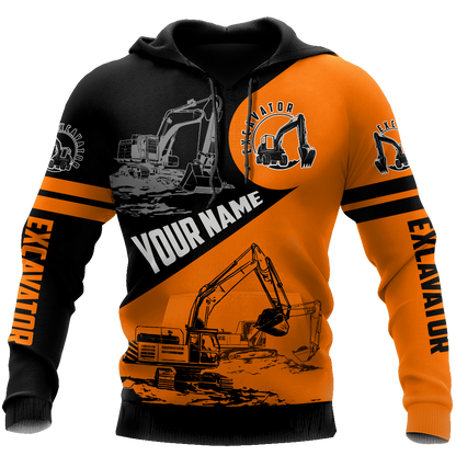 Personalized Excavator Hoodie 3D All Over Printed Unisex Shirts