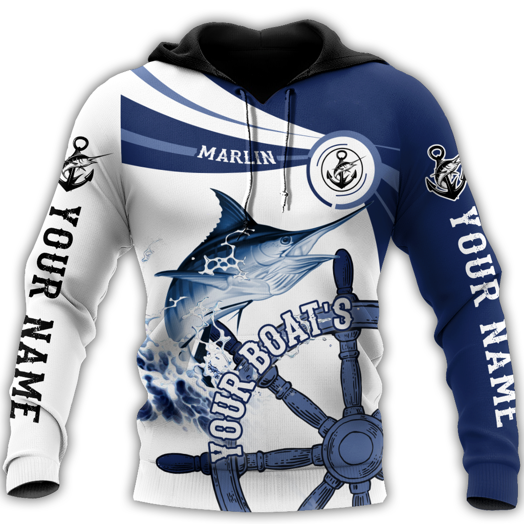 Custom name Marlin fishing boat team Catch and Release 3D Design print shirts