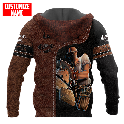 Personalized Name Carpenter 3D All Over Printed Unisex Shirts Leather Texture