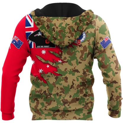 Tmarc Tee Anzac day remembrance Kiwi and Australia Camo 3D print shirt