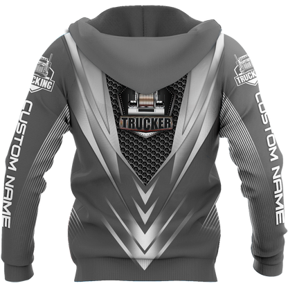 Premium Truck Driver Unisex 3D All Over Printed Grey Shirts MEI
