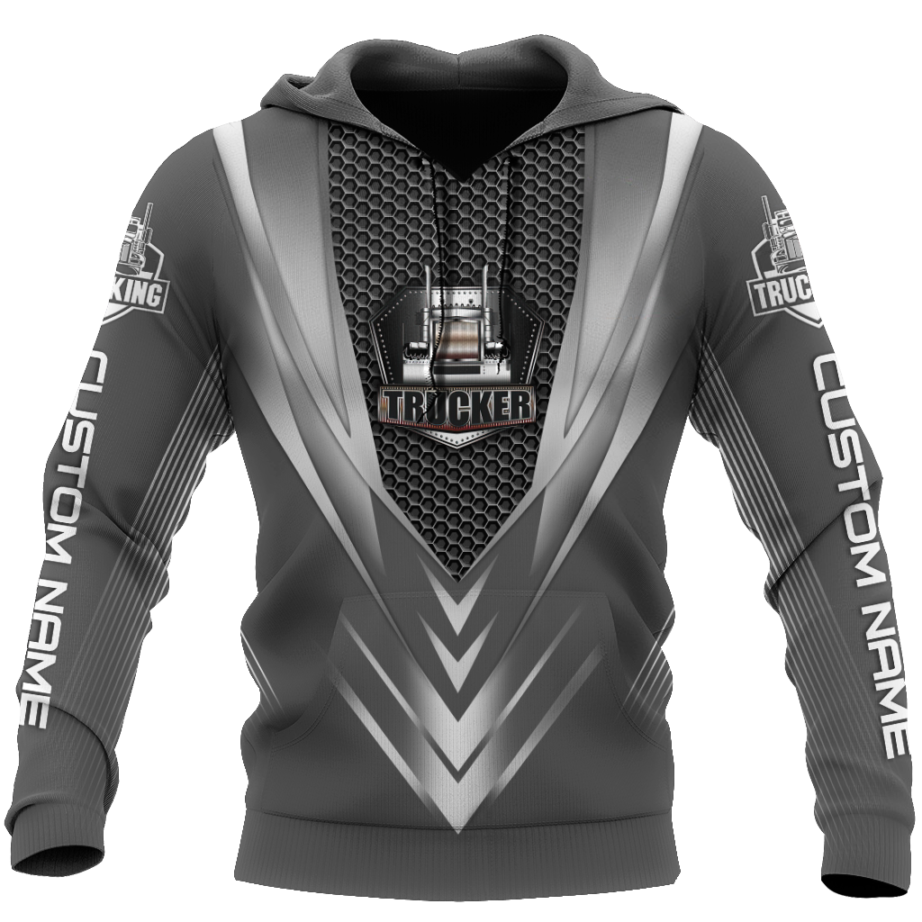 Premium Truck Driver Unisex 3D All Over Printed Grey Shirts MEI