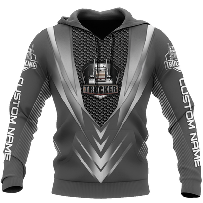 Premium Truck Driver Unisex 3D All Over Printed Grey Shirts MEI