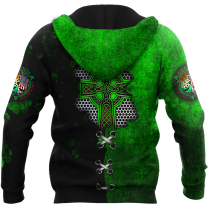 Irish Celtic Knot Cross in my heart St.Patrick day 3D Design shirts