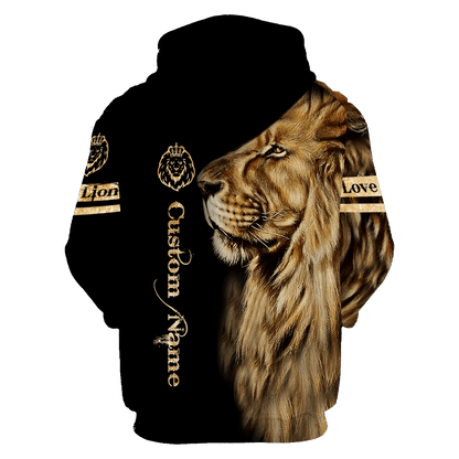 Customize Name King Lion 3D All Over Printed Unisex Shirt