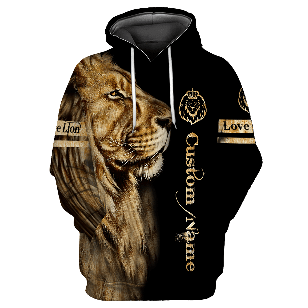 Customize Name King Lion 3D All Over Printed Unisex Shirt
