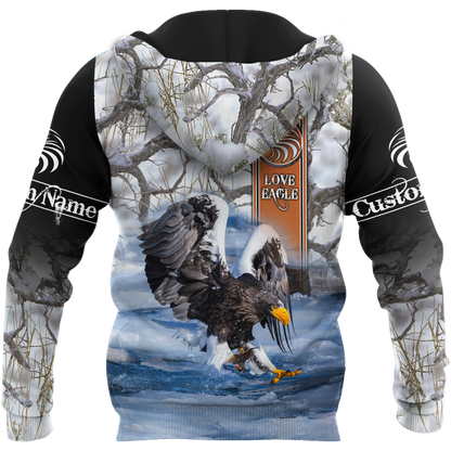 Customize Name Eagle 3D All Over Printed Shirts For Men and Women