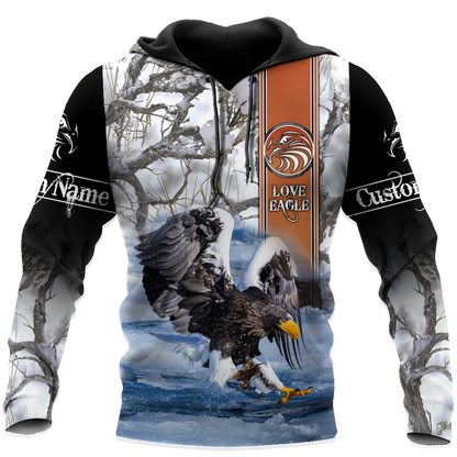 Customize Name Eagle 3D All Over Printed Shirts For Men and Women