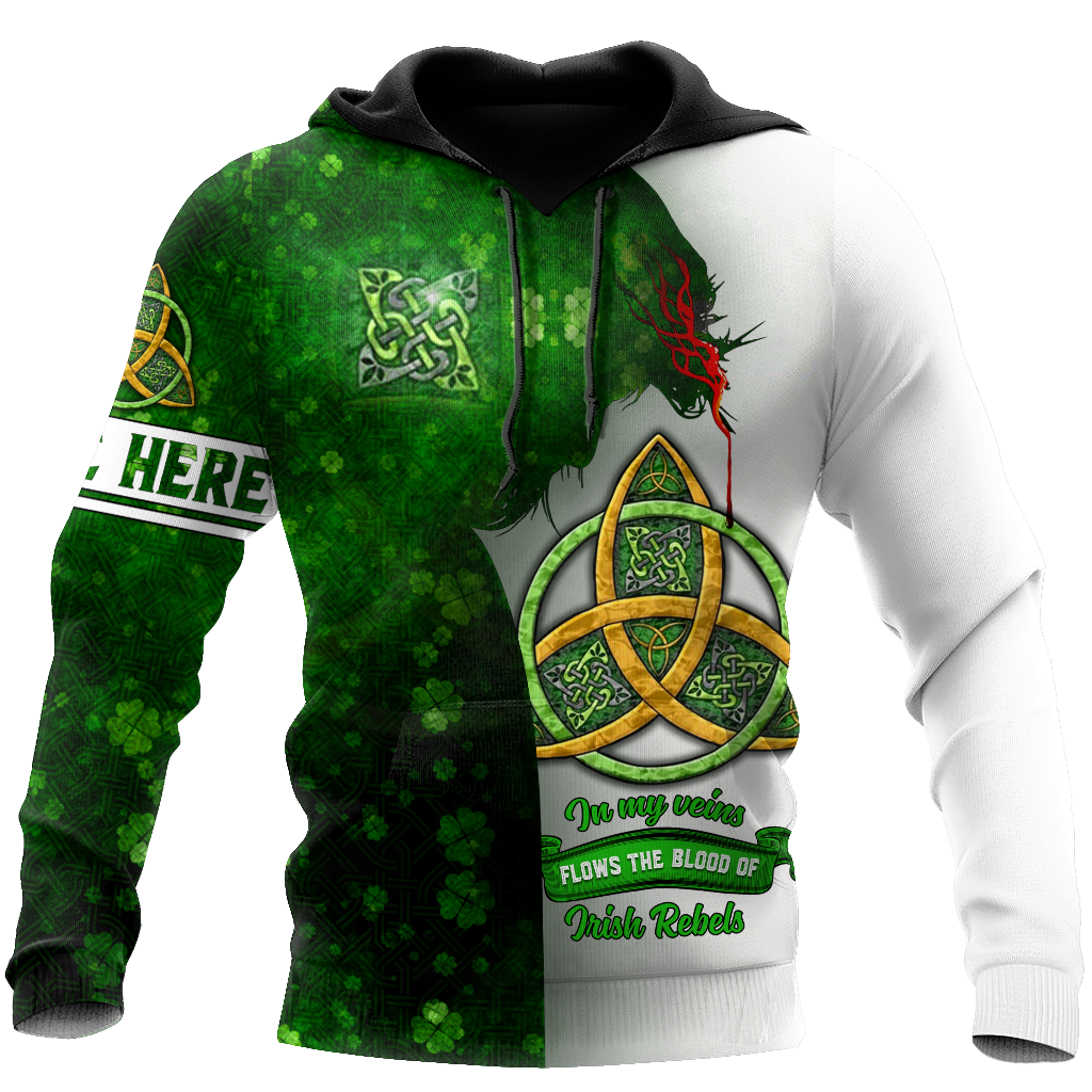 Premium Unisex Hoodie Custom Nam Irish St.Patrick Jesus Irish Rebel In My Vain ML