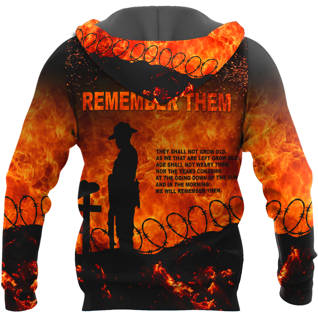 Premium Unisex Hoodie Remember Anzac Day ML