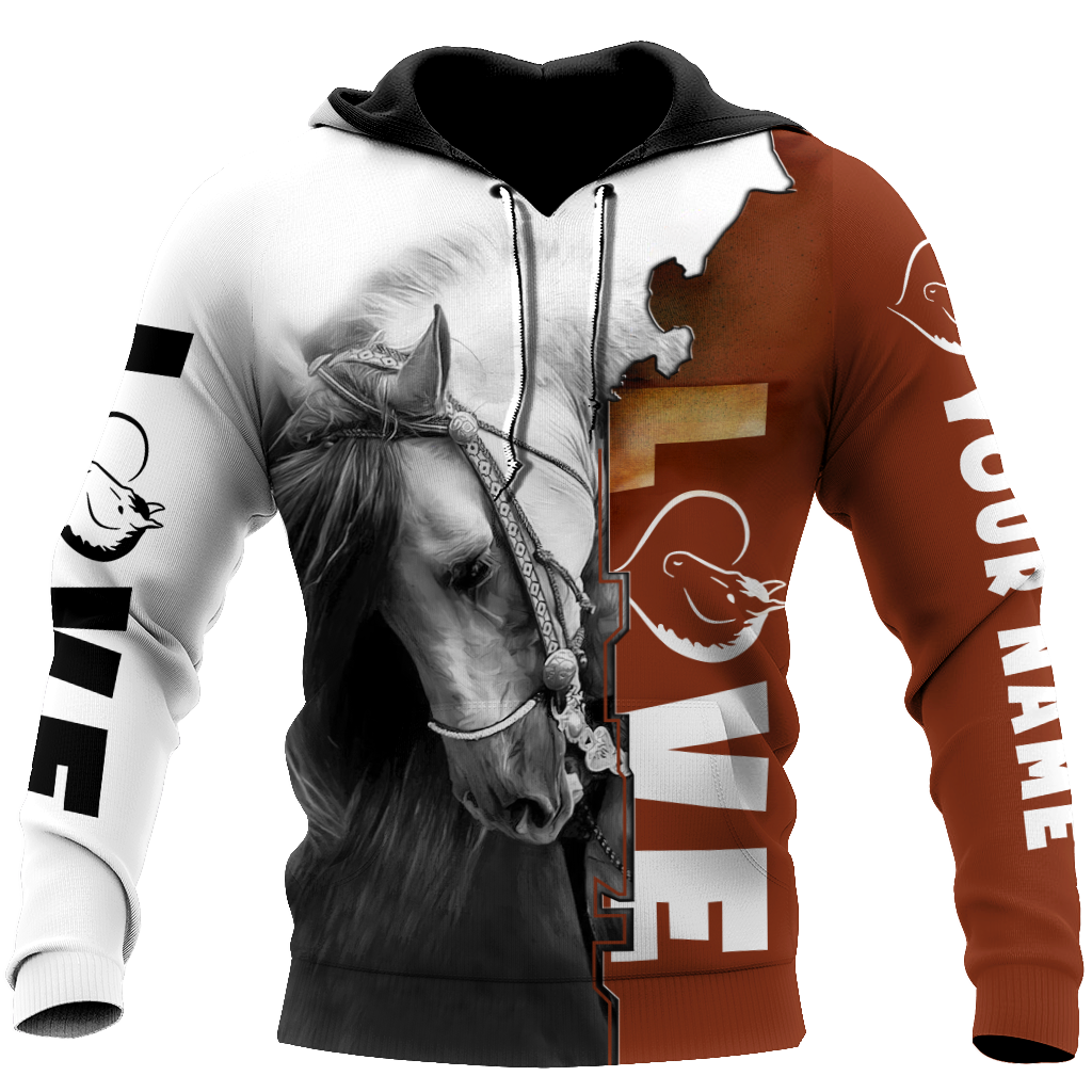 Personalized Name Premium Love Horse 3D All Over Printed Unisex Shirts