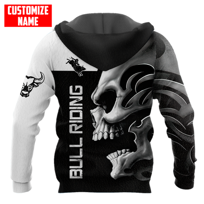 Personalized Name Rodeo Skull 3D All Over Printed Unisex Shirts Bull Riding