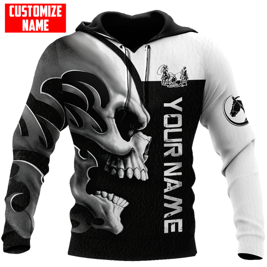 Personalized Name Rodeo Skull 3D All Over Printed Unisex Shirts Team Roping