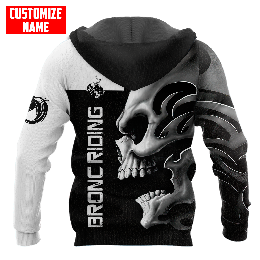 Personalized Name Rodeo Skull 3D All Over Printed Unisex Shirts Bronc Riding