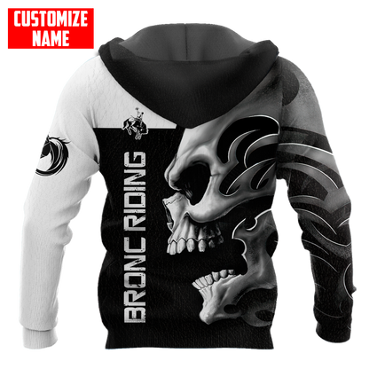 Personalized Name Rodeo Skull 3D All Over Printed Unisex Shirts Bronc Riding