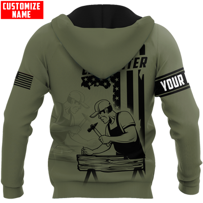 Personalized Name Carpenter 3D All Over Printed Unisex Shirts American Carpenter Ver 3