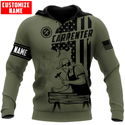 Personalized Name Carpenter 3D All Over Printed Unisex Shirts American Carpenter Ver 3