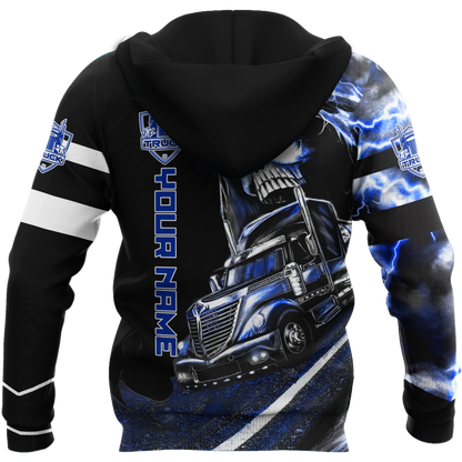 Customize Name Trucker 3D All Over Printed Shirts For Men and Women