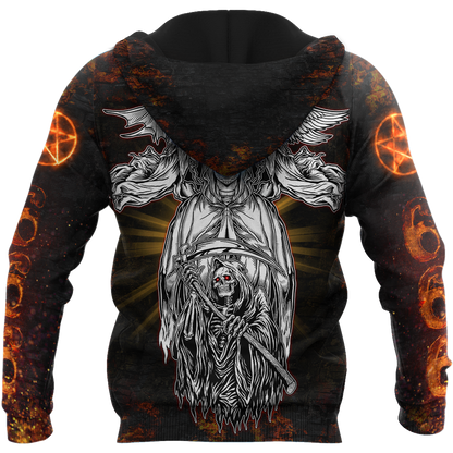 Skull Satnaic Fire Hoodie For Men And Women JJ07022101