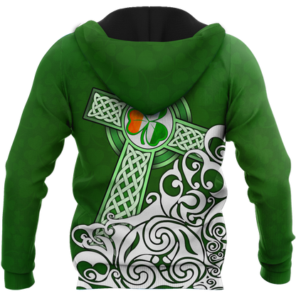 Premium Unisex Hoodie Irish St.Patrick Celtic Cross ML