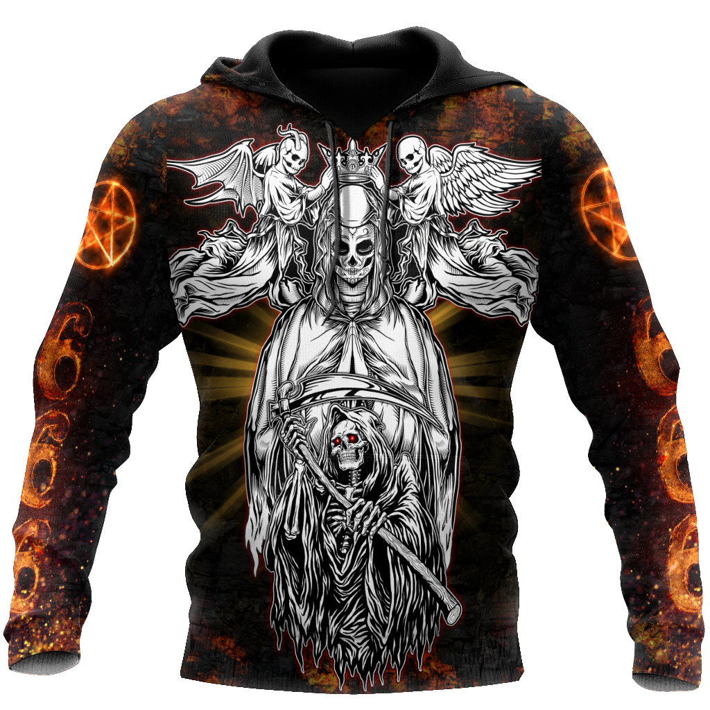 Skull Satnaic Fire Hoodie For Men And Women JJ07022101