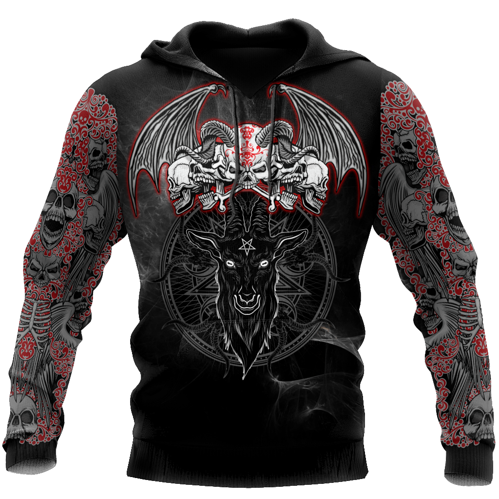Satanic Skull Symbols Hoodie For Men And Women