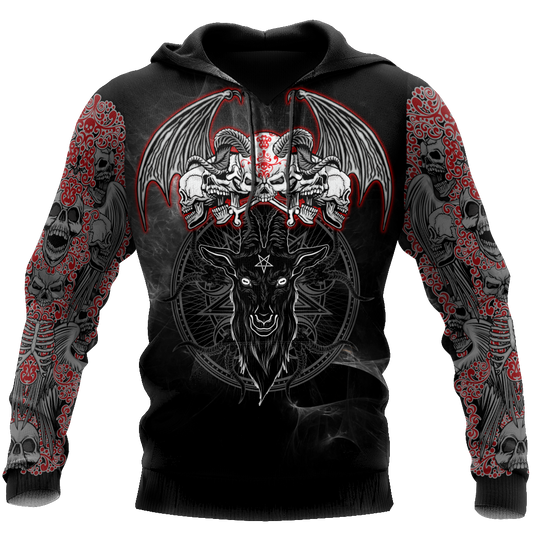 Satanic Skull Symbols Hoodie For Men And Women