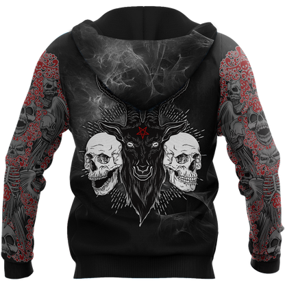 Satanic Skull Symbols Hoodie For Men And Women