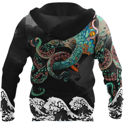 Premium Unisex Hoodie Japanese Octopus Irezumi Style ML