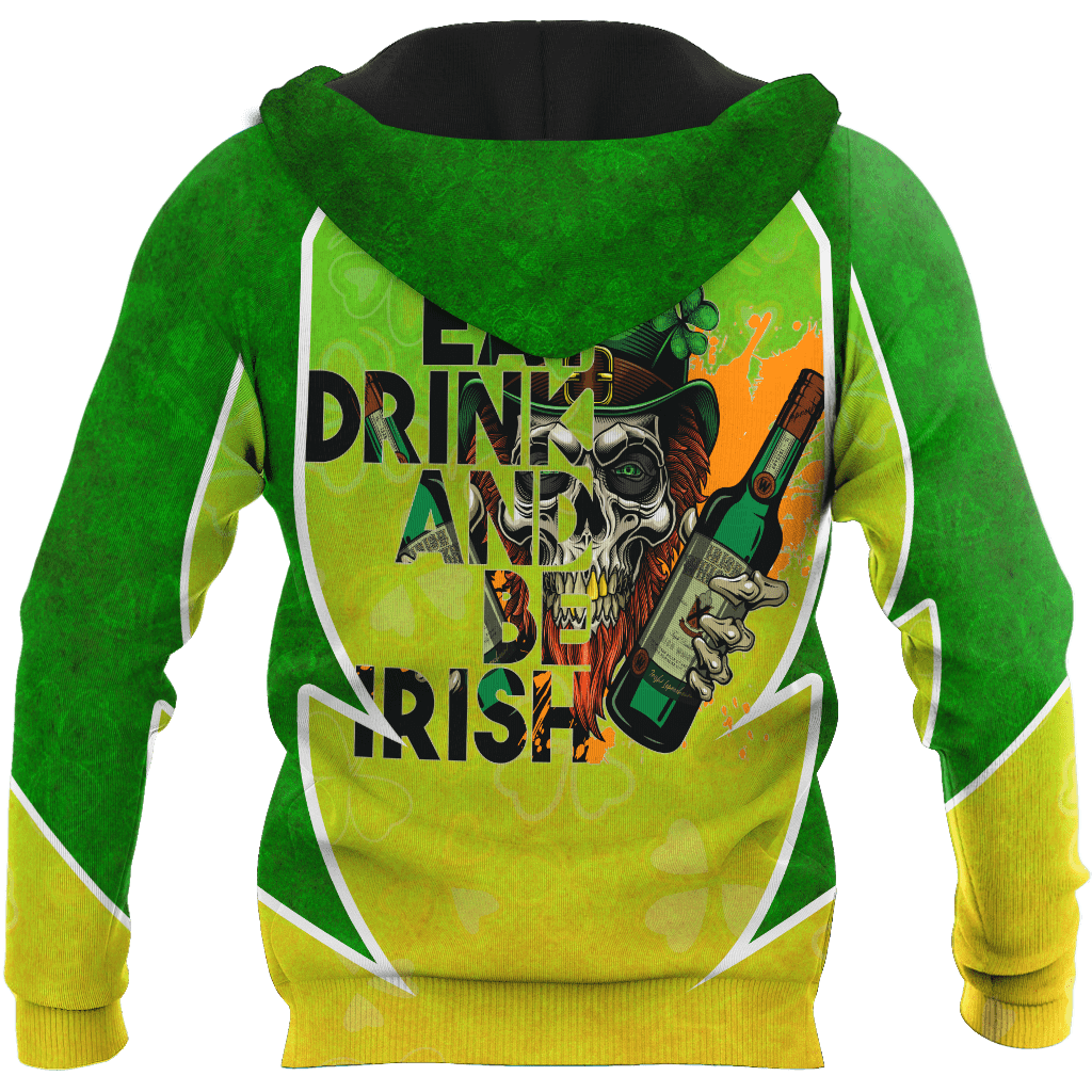 Happy St Patrick's Day Irish Skull 3D All Over Printed Unisex