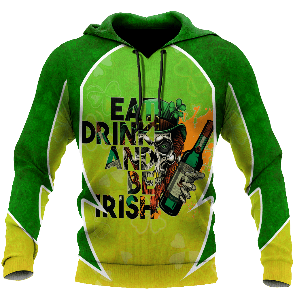 Happy St Patrick's Day Irish Skull 3D All Over Printed Unisex