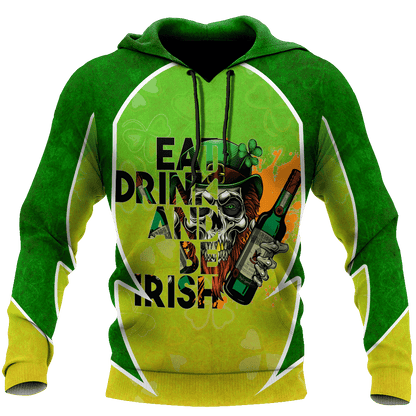 Happy St Patrick's Day Irish Skull 3D All Over Printed Unisex