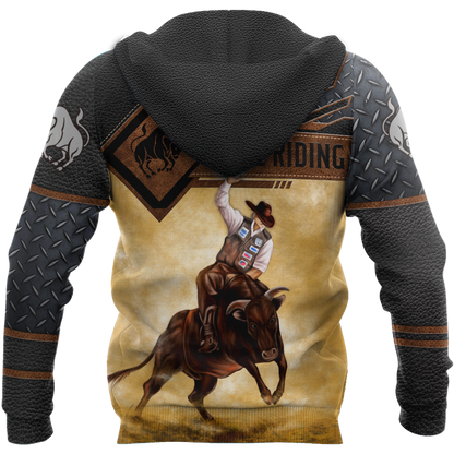 Personalized Name Bull Riding 3D All Over Printed Unisex Shirts Cowboy Up