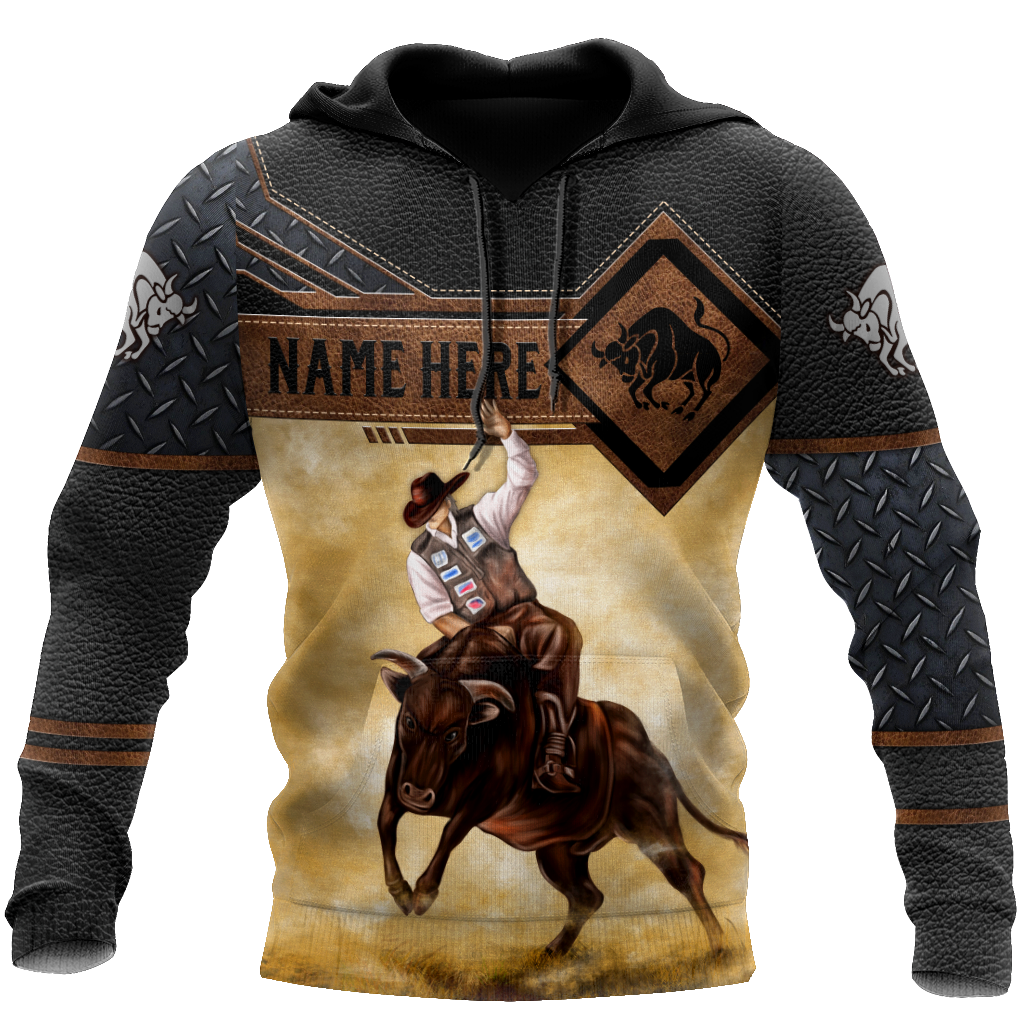 Personalized Name Bull Riding 3D All Over Printed Unisex Shirts Cowboy Up