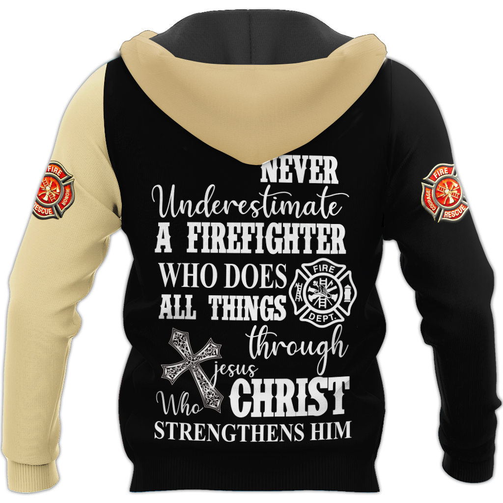 Customize Name Firefighter 3D All Over Printed Unisex Shirts