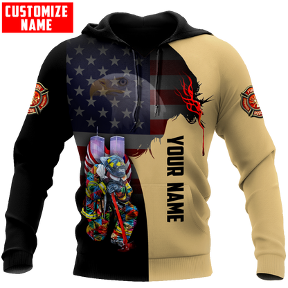 Customize Name Firefighter 3D All Over Printed Unisex Shirts