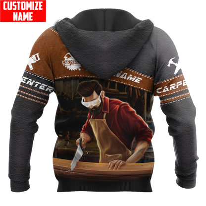 Personalized Name Carpenter 3D All Over Printed Unisex Shirts Leather Texture Ver2