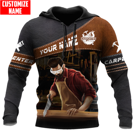 Personalized Name Carpenter 3D All Over Printed Unisex Shirts Leather Texture Ver2